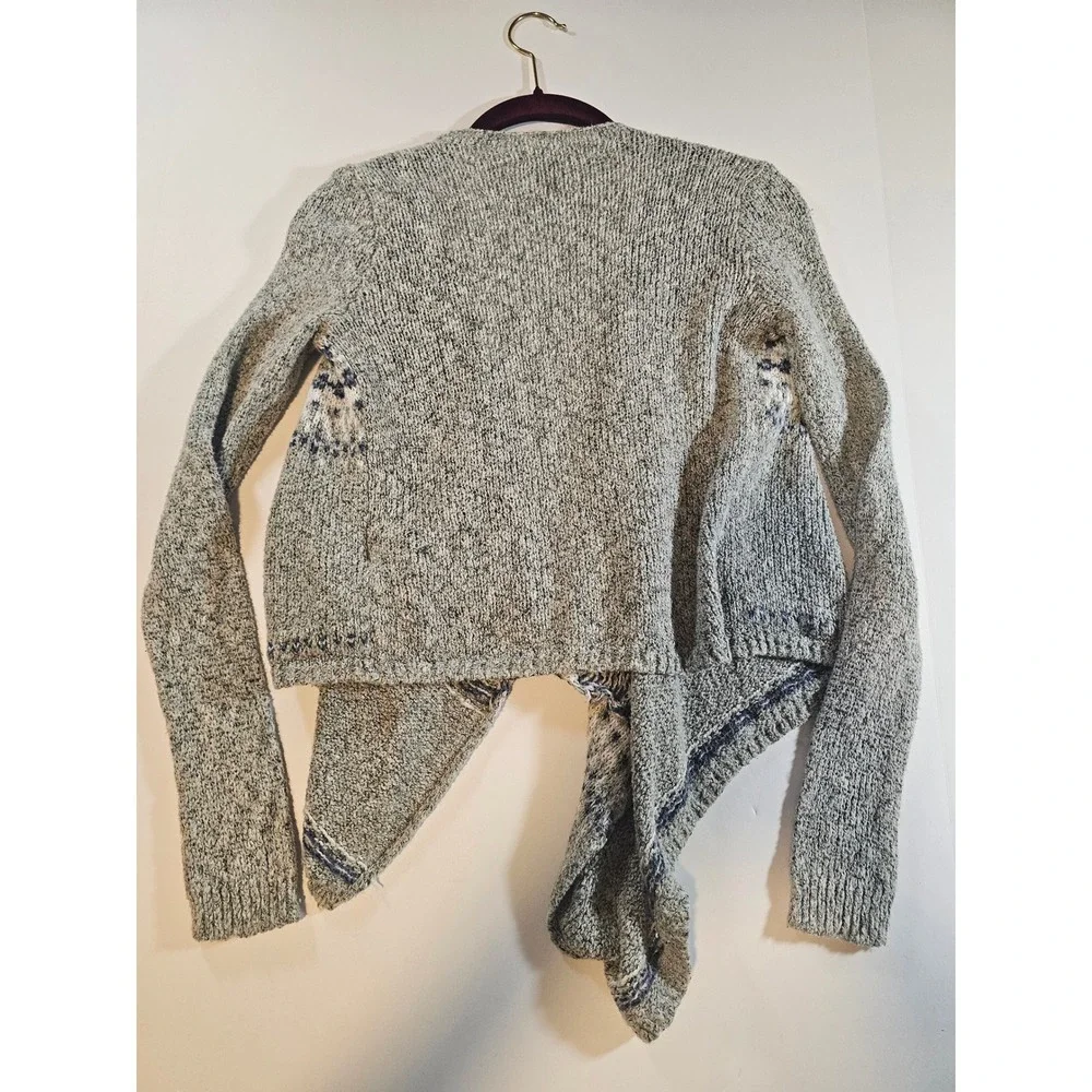 Abercrombie‎ Cardigan Sweater Kids M Gray Fair Isle Open Front
